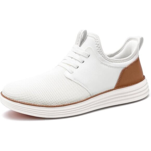 ⚡VILOCY Men's White Fashion Dress Oxfords Business Mesh Breathable Sneakers - Picture 4 of 7